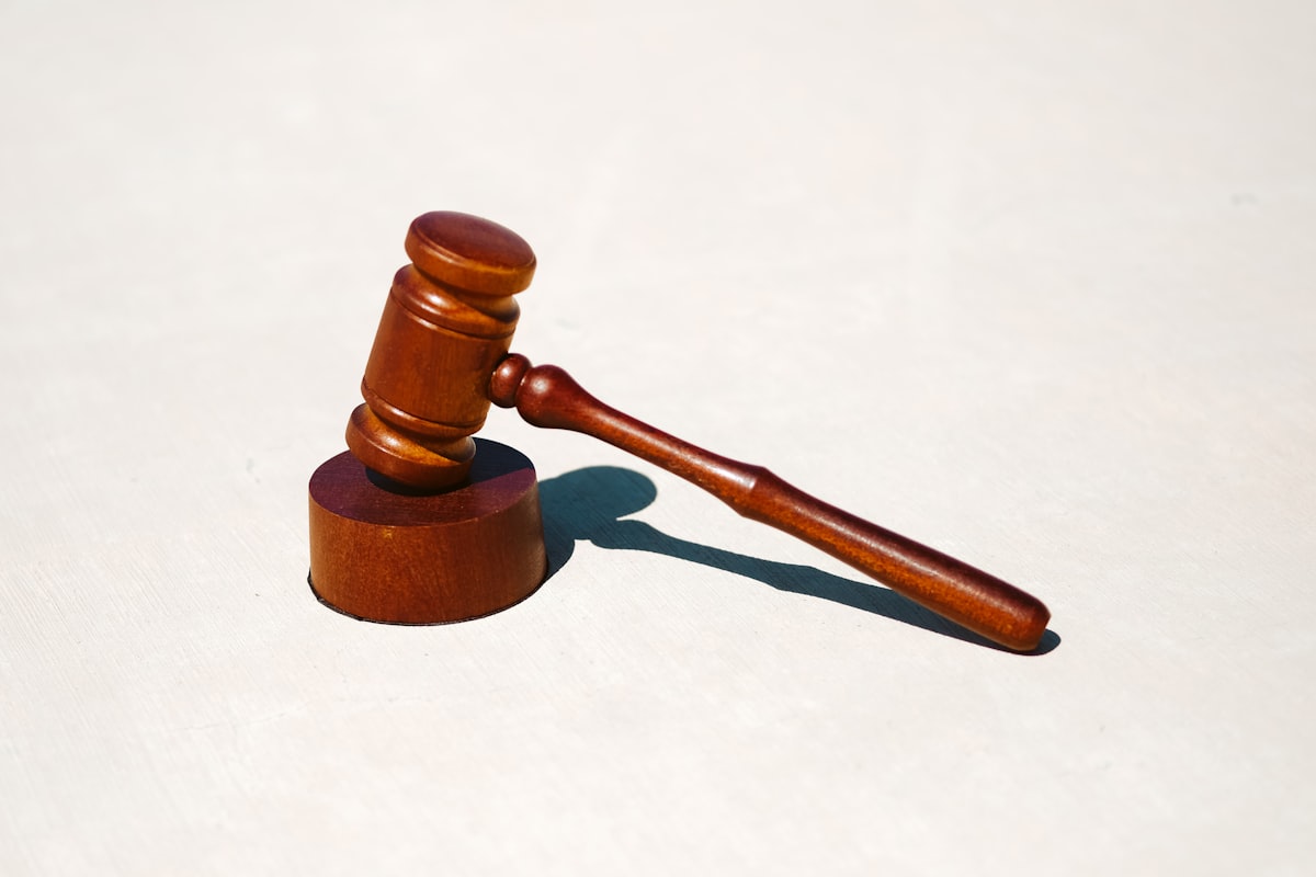 Gavel on white surface - law and regulation